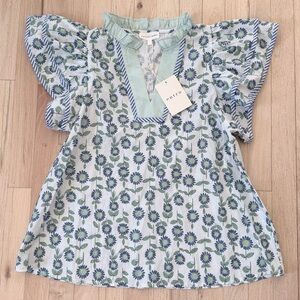 Entro Floral Flutter Sleeve Top